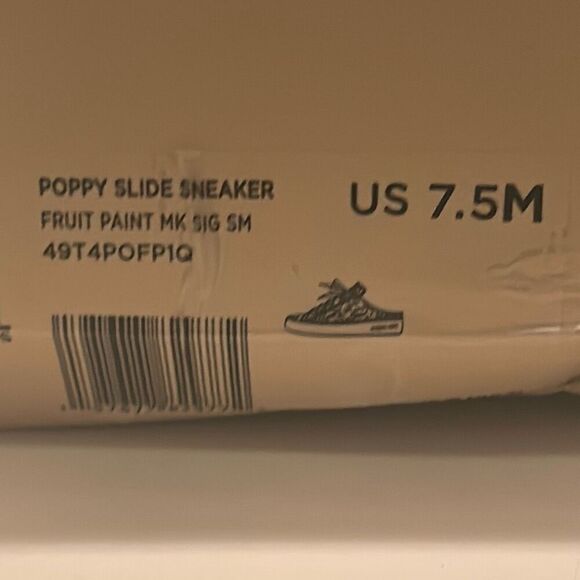 Michael Kors 7.5 Poppy Slide Sneakers Fruit Print Clogs Lemons Cherries Preppy - Picture 10 of 11